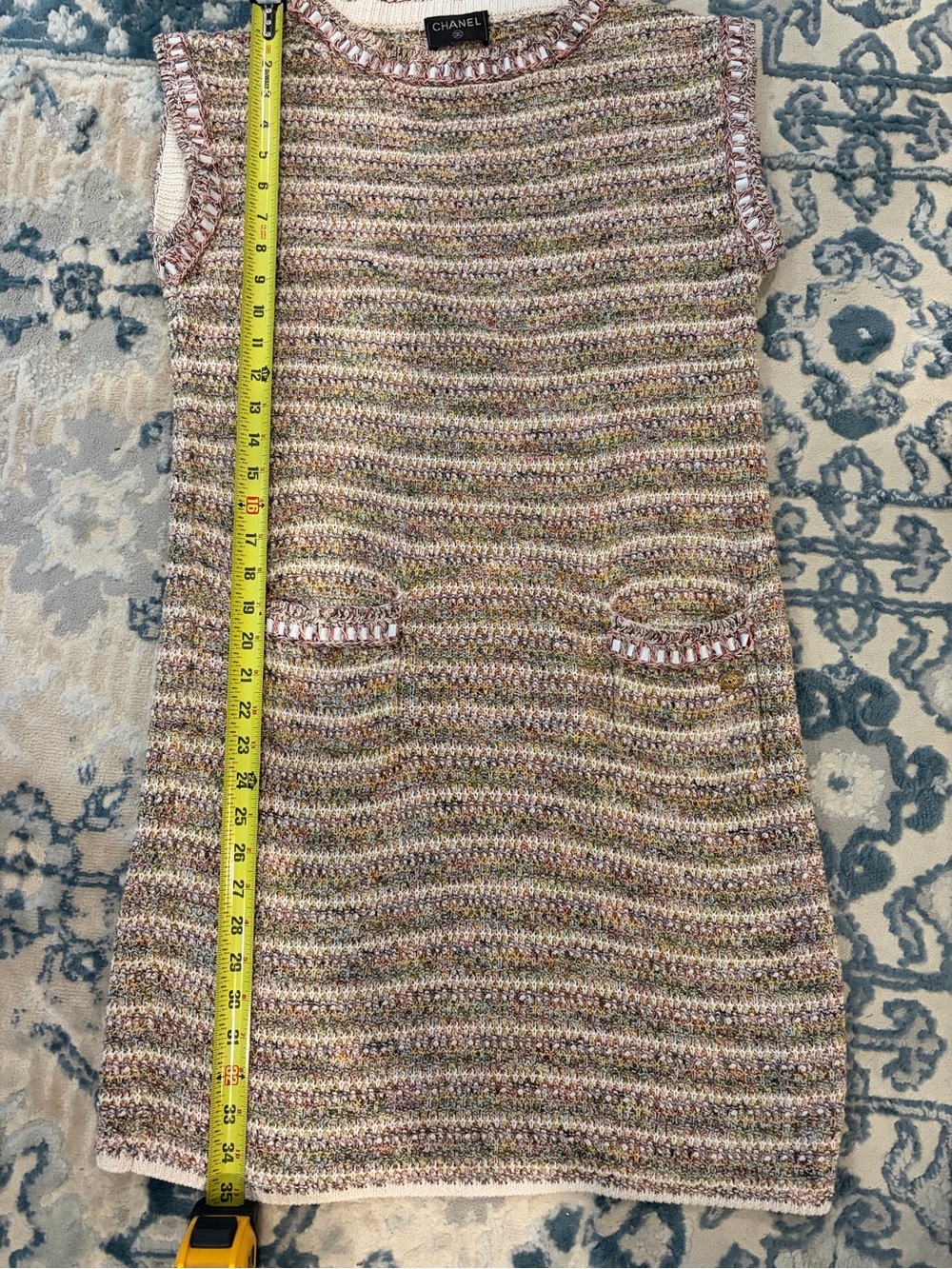 CHANEL 17C Coco Cuba Runway Multicolor Striped Knit Sleeveless Dress 40 - Picture 13 of 16